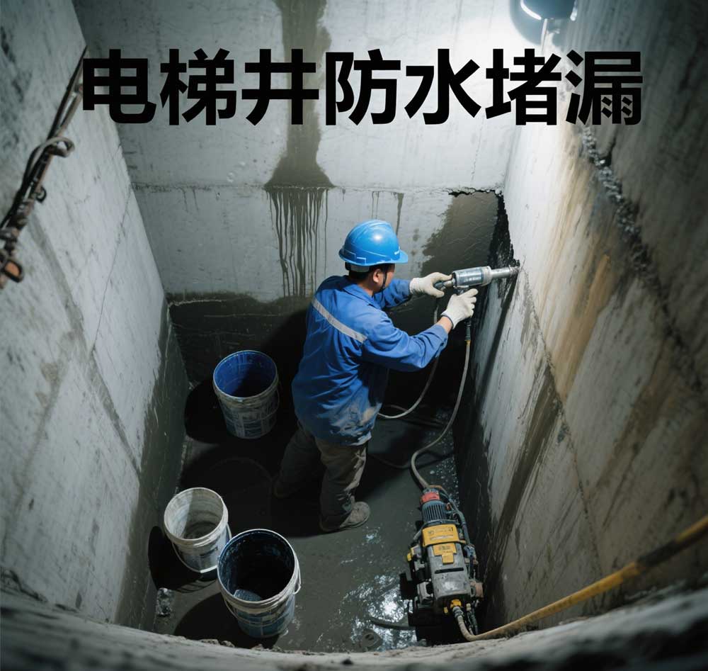电梯井防水堵漏，廊坊专业电梯井漏水维修公司